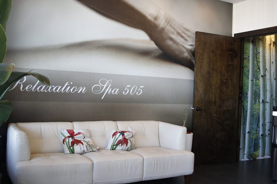 Sofa and wall mural in the SPA 505 photo archive
